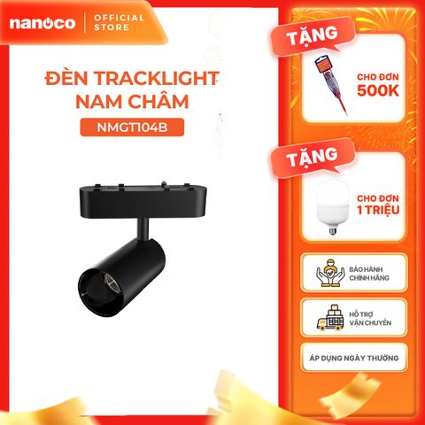 Đèn tracklight nam châm màu đen Nanoco công suất 10W ánh sáng 3000K/4000K
