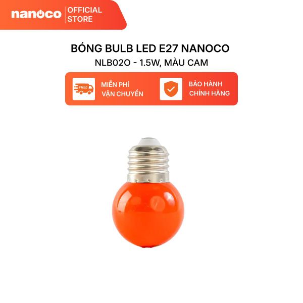 Combo 10 Bóng bulb LED E27 Nanoco model NLB0 1.5W (màu xanh, lục, cam, hồng, đỏ, tím, trắng, vàng)