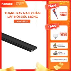 Thanh ray nam châm lắp nổi siêu mỏng đen Nanoco dài 1m và 1m5 model NMG-SR1x