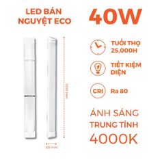 Đèn LED bán nguyệt ECO Nanoco công suất 20w/40w model NSHE 3 màu ánh sáng 3000K,4000K và 6500K