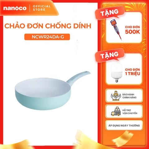 Chảo đơn chống dính lòng sâu Nanoco model NCWR24DA-G/ 26DA-G đường kính 24 và 26cm