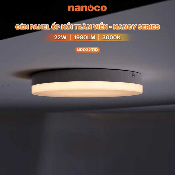 Đèn LED Panel Ốp Trần Nổi Tròn 22W Nancy Series Nanoco