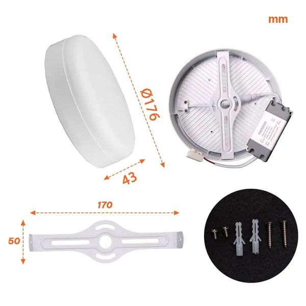 Đèn LED Panel ốp trần nổi tròn Nanoco công suất 12W/18W/24W ánh sáng 3000K/4000K/6500K model NRP***R