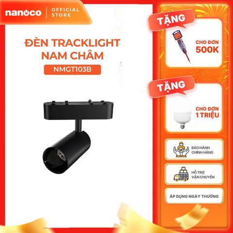 Đèn tracklight nam châm màu đen Nanoco công suất 10W ánh sáng 3000K/4000K