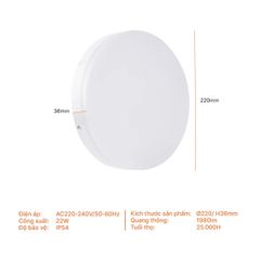 Đèn LED Panel Ốp Trần Nổi Tròn 22W Nancy Series Nanoco