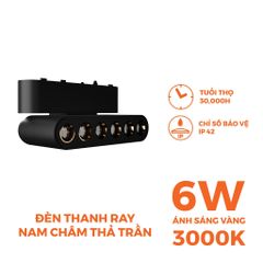 Đèn chiếu điểm gập nam châm màu đen Nanoco công suất 6W/12W, ánh sáng 3000K/4000K