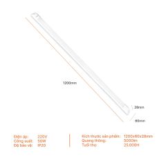 Đèn LED Bán Nguyệt Nanoco 50W ECO Series 1m2 Chiếu sáng hành lang, nhà xe, nhà kho