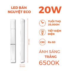 Đèn LED bán nguyệt ECO Nanoco công suất 20w/40w model NSHE 3 màu ánh sáng 3000K,4000K và 6500K