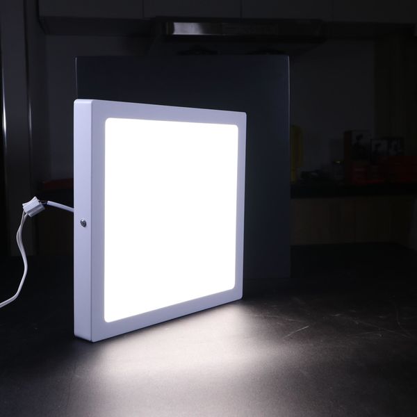 Đèn Panel LED ốp trần nổi vuông Nanoco 4 chế độ màu, viền trắng/đen