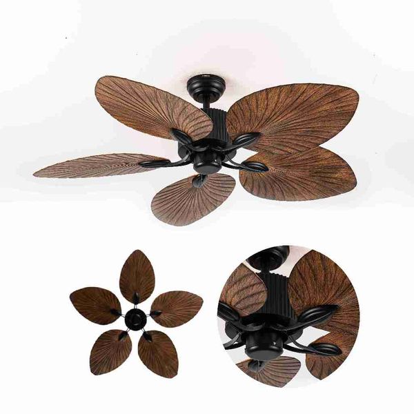 Quạt trần trang trí vân gỗ 5 cánh động cơ DC có remote Nanoco model NCFD5251 công suất 35W