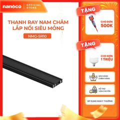Thanh ray nam châm lắp nổi siêu mỏng đen Nanoco dài 1m và 1m5 model NMG-SR1x