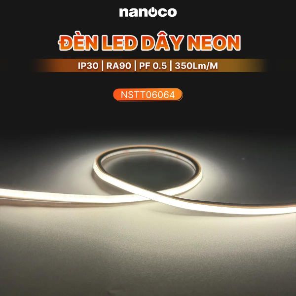 Đèn LED Dây Neon Top Bend Nanoco 5W/m DC24V IP65 CRI Ra90 240 LED/m NSTT0606*