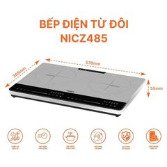 Bếp điện từ đôi Nanoco Model NICZ485 Công suất 1800W