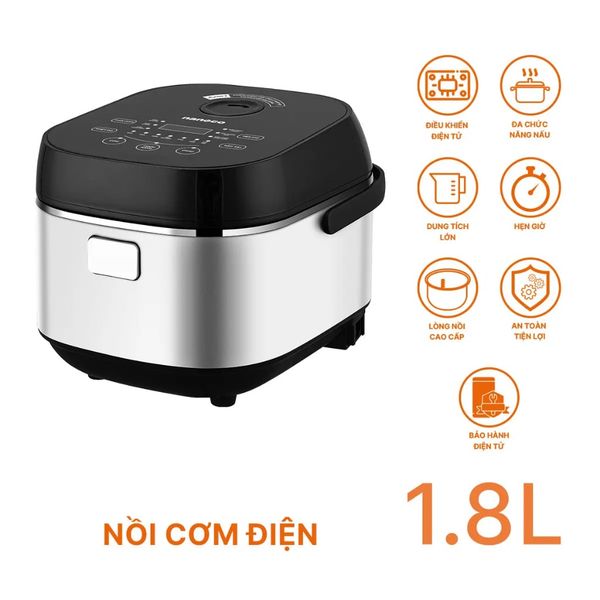 Nồi cơm điện tử Nanoco Model NRC1818M, 1.8L, màu đen