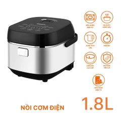 Nồi cơm điện tử Nanoco Model NRC1818M, 1.8L, màu đen
