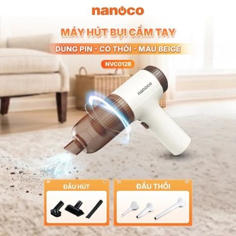 Máy hút bụi cầm tay dùng pin Nanoco model NVC012B - Hút & Thổi bụi, Động cơ BLDC 11-12 kPa, 2 cấp độ