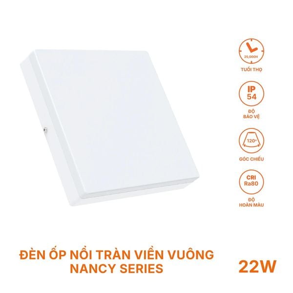 ĐÈN LED ỐP TRẦN NỔI NANOCO NANCY – ĐÈN LED PANEL TRÒN, VUÔNG CẢM BIẾN