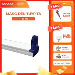 Máng đèn tuýp T8 0.6m/1.2m Nanoco model NT8Fxxx