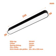 Đèn pha nam châm màu đen Nanoco công suất 6W/12W, ánh sáng 3000K/4000K
