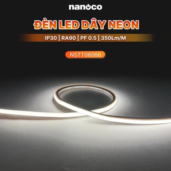 Đèn LED Dây Neon Top Bend Nanoco 5W/m DC24V IP65 CRI Ra90 240 LED/m NSTT0606*