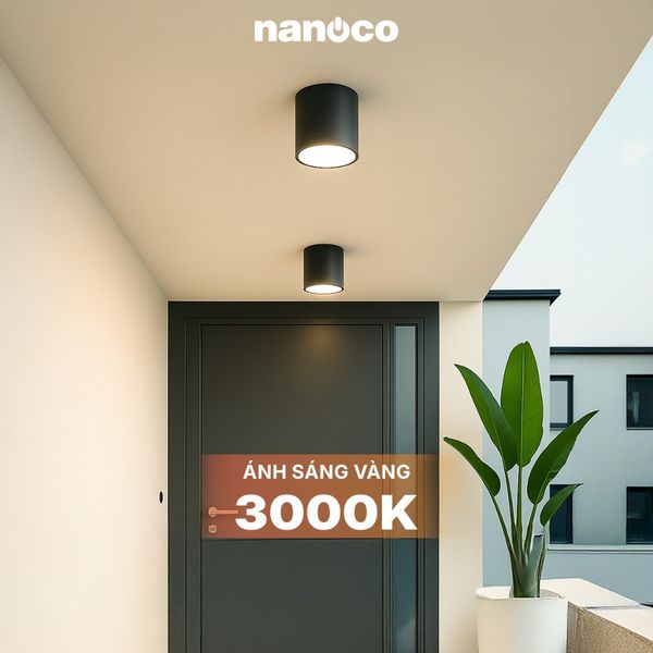 Đèn LED Downlight trụ Nanoco sử dụng led SMD công suất 10W/15W ánh sáng 3000K/4000K /5000K model NSDL1**B/W