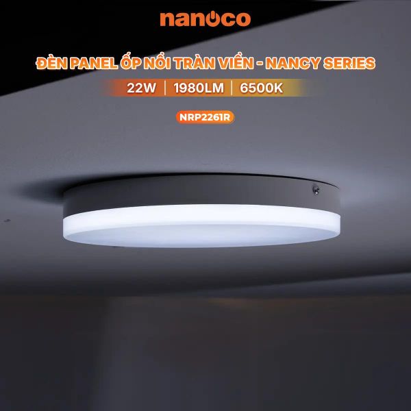 Đèn LED Panel Ốp Trần Nổi Tròn 22W Nancy Series Nanoco