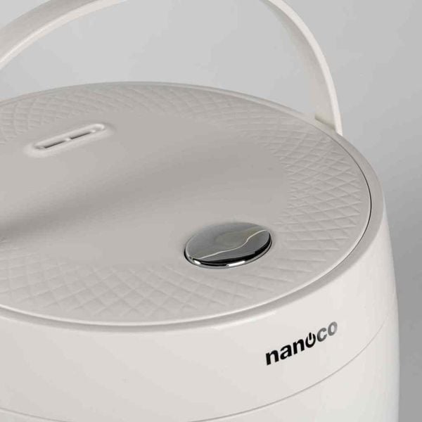 Nồi cơm điện 1.2L Nanoco model NRC1206W màu trắng, nút cơ, công suất 500W