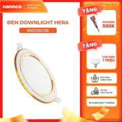 Đèn downlight LED Hera Nanoco φ135 12W viền vàng/ bạc (ánh sáng trắng/ trung tính/ vàng)