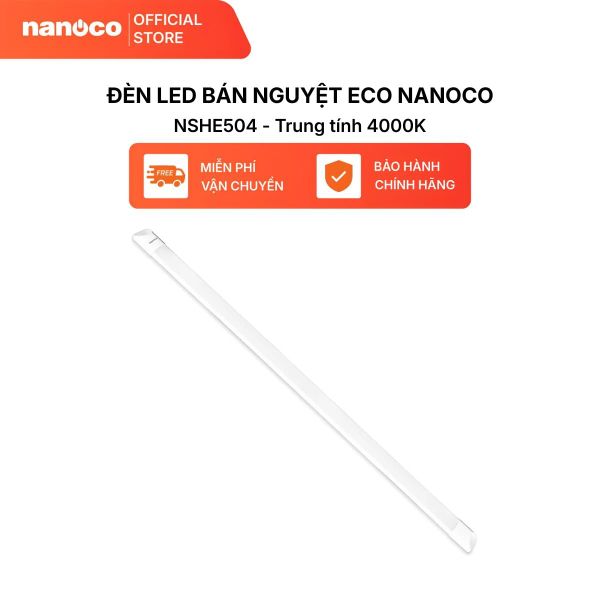 Đèn LED Bán Nguyệt Nanoco 50W ECO Series 1m2 Chiếu sáng hành lang, nhà xe, nhà kho
