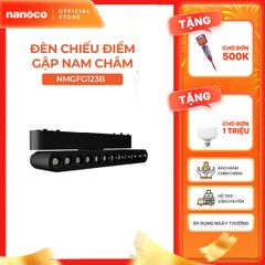 Đèn chiếu điểm gập nam châm màu đen Nanoco công suất 6W/12W, ánh sáng 3000K/4000K