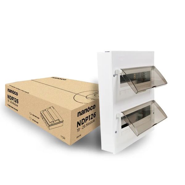 Tủ điện âm tường Nanoco Model NDP120/NDP126 (mặt-đế kim loại)