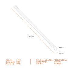Đèn LED Bán Nguyệt Nanoco 50W ECO Series 1m2 Chiếu sáng hành lang, nhà xe, nhà kho