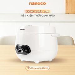 Nồi cơm điện 1.2L Nanoco model NRC1206W màu trắng, nút cơ, công suất 500W
