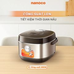 Nồi cơm điện tử Nanoco 1.8L, Model NRC1807GO, màu vàng đồng