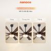 Quạt trần trang trí vân gỗ 8 cánh động cơ DC có remote Nanoco model NCFD6089L công suất 65W