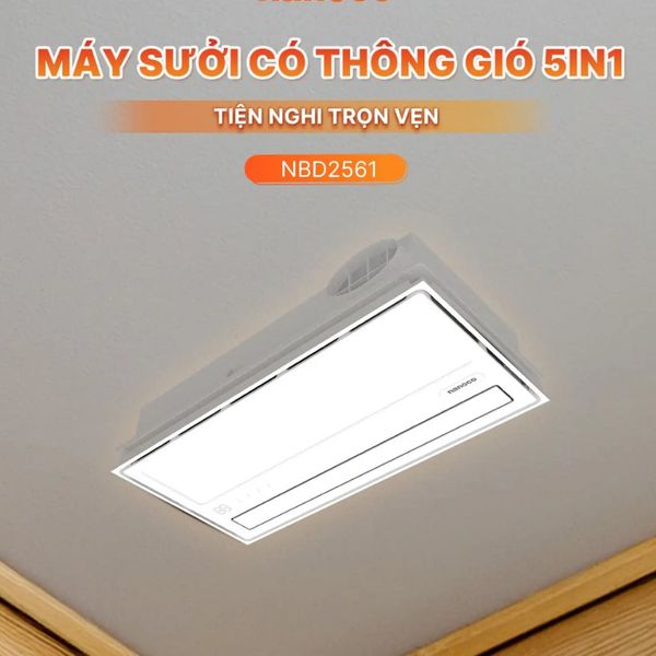 Máy hút sưởi 5in1 Nanoco Model NBD2561 có remote, lỗ khoét 305x605 mm