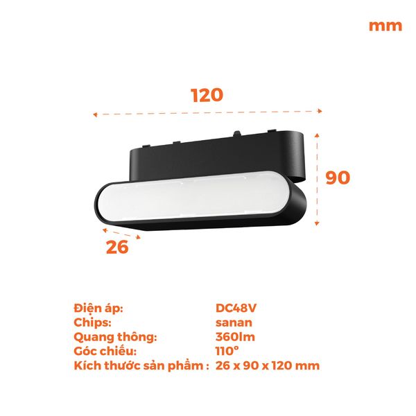 Đèn pha gập nam châm màu đen Nanoco công suất 6W/12W, ánh sáng 3000K/4000K