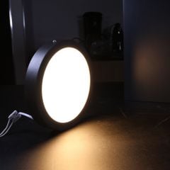 Đèn Panel LED ốp trần nổi tròn Nanoco 4 chế độ màu, viền trắng/đen
