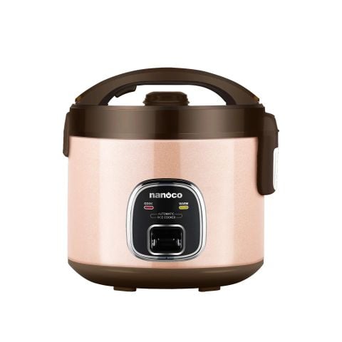 Nồi Cơm Điện Nắp Gài Nanoco NRC1860P 1.8L Màu Hồng - Công Suất 700W, Lòng Nồi Chống Dính, Nắp Trong Tháo Rời