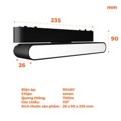 Đèn pha gập nam châm màu đen Nanoco công suất 6W/12W, ánh sáng 3000K/4000K