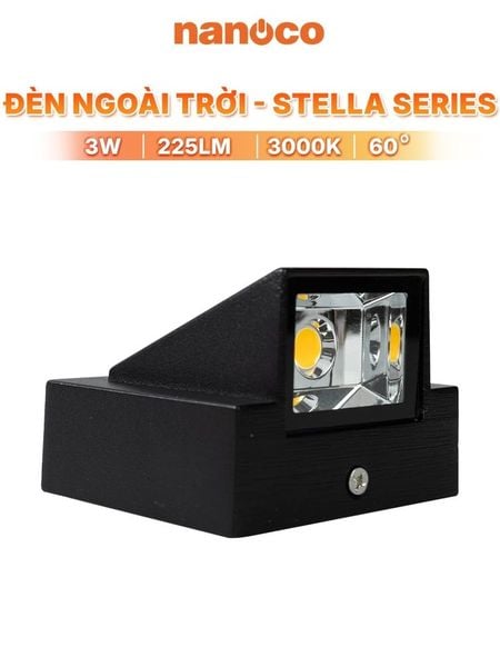 Đèn tường LED IP65 3000K màu đen Nanoco model NBLS015/ NBLS016/ NBLS031