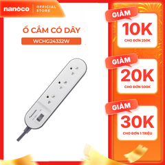 Ổ cắm Panasonic model WCHG24332W (công suất 2500W - dây 3m - 3 ổ cắm - 1 công tắc)