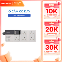 Ổ cắm có dây model WCHG28352 (công suất 3500W, 5 ổ cắm 3 chấu,1 công tắc)