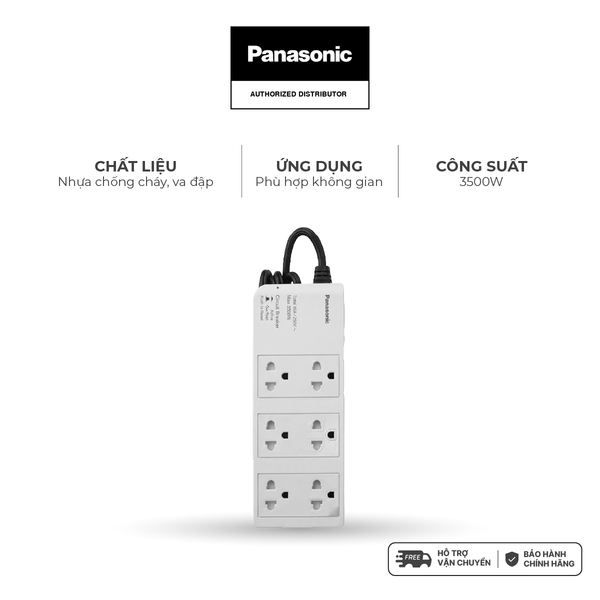 Ổ cắm Panasonic model WCHG2836 (có dây - 6 ổ cắm 3 chấu)