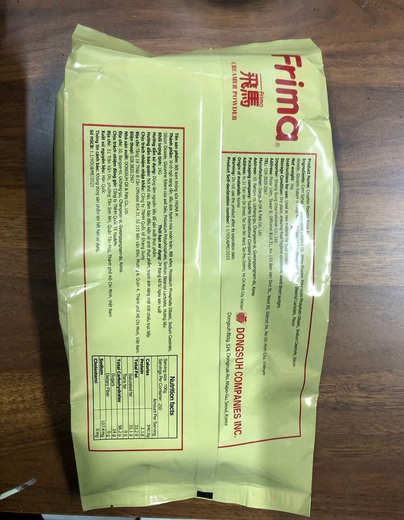 Bột Trà Sữa Frima 1kg (Đã Bao Gồm VAT)