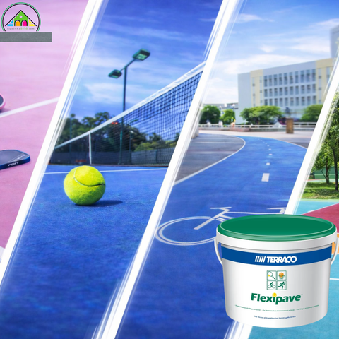 Lớp đệm cao su giảm chấn cho sân tennis Tereaco Flexipave Cushion Coat FC