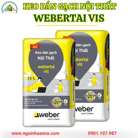 Keo dán gạch nội thất cho gạch cỡ vừa Webertai Vis