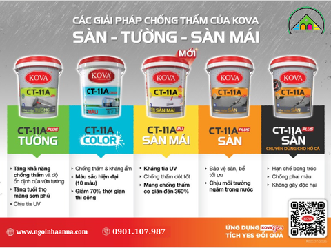 Sơn chống thấm sàn mái gốc PU - KOVA CT-11A PU Sàn Mái