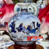  Bình Hút Lộc Nhị Cảnh Mã đáo thành công vẽ vàng LHCEVN-9214 