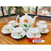  [Ấm chén in logo] Bộ ấm trà in hoa sen dáng bưởi cành LHCEVN-9222 